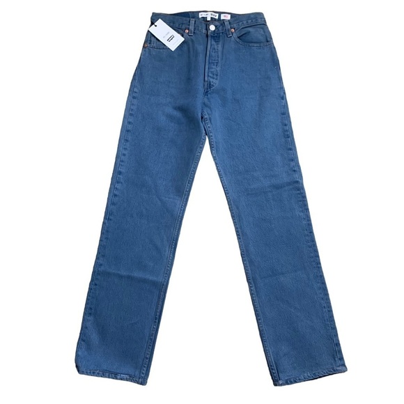 RE/DONE Levi’s Button Fly Tinted Steel Blue 90’s Jeans New With Tags - Picture 3 of 15